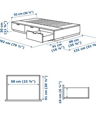 Letto IKEA Nordli 90x200 + materasso IKEA SULTAN