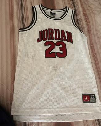 canottiera bianca e rossa originale della jordan