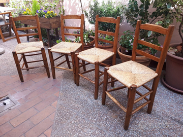 Sedie romagnole vintage impagliate