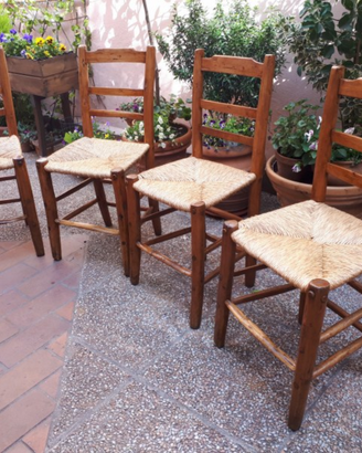 Sedie romagnole vintage impagliate