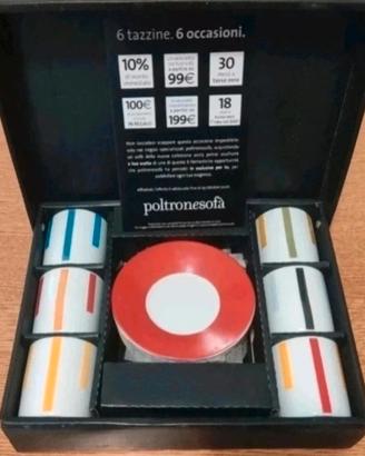 N°6 Tazzine da Caffè "Poltrone Sofa" con piattini 