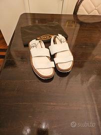 Tod’s sandali con plateau panna n. 38