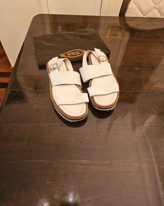 Tod’s sandali con plateau panna n. 38