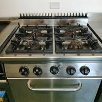 Cucina professionale a gas con forno