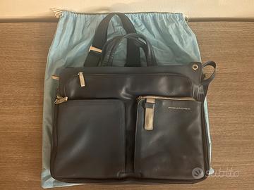 Borsa porta PC e documenti Piquadro pelle blu