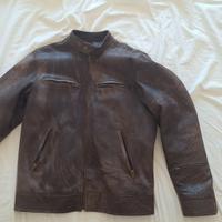 Giubotto in vera pelle scamosciata marron