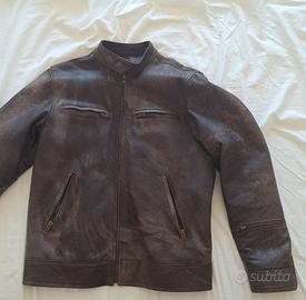 Giubotto in vera pelle scamosciata marron