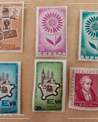 6 francobolli italiani nuovi del 1964