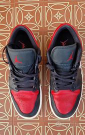 Nike Air Jordan 1 Low  Black/ Red Tg: 42