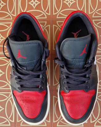 Nike Air Jordan 1 Low  Black/ Red Tg: 42