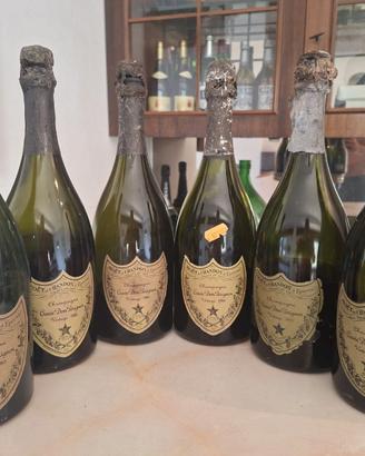 Set 6 bottiglie vintage Dom Perignon, anni '75/'90