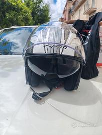 casco jet con doppia visiera i moto/ scooter 