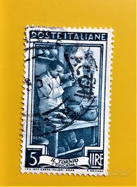 Sei francobolli della serie Italia al Lavoro 1955