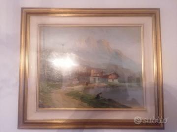 Quadro casa sul lago 65x57cm altezza