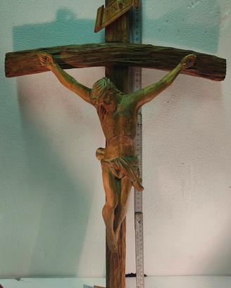 Crocifisso legno Val Gardena Alto Adige südtirol r