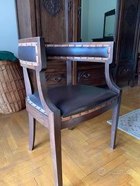 Sedia Capitain's Chair in Pelle Borchiata