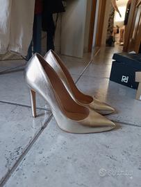 scarpe dorate in pelle taglia 39 donna