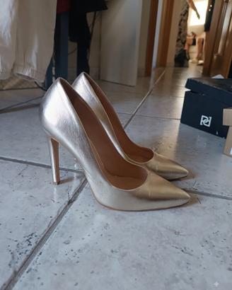 scarpe dorate in pelle taglia 39 donna