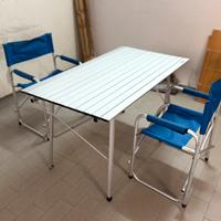 Tavolo da campeggio con 2 sedie