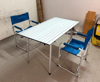 Tavolo da campeggio con 2 sedie