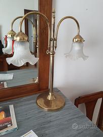 Lampada ed Abat jour ottone