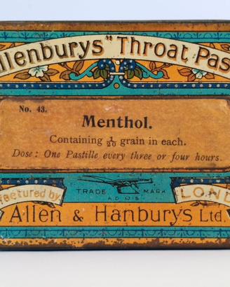 Scatola latta Allen & Hanburys Ltd