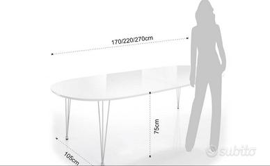 Tavolo allungabile bianco