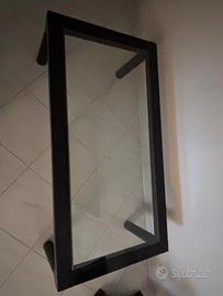 tavolino porta TV vetro e alluminio 