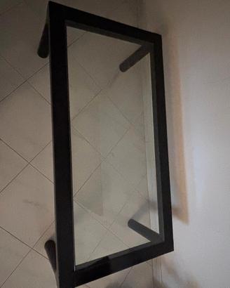 tavolino porta TV vetro e alluminio 