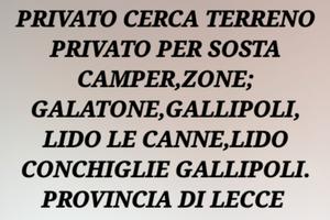 Parcheggio camper per privato