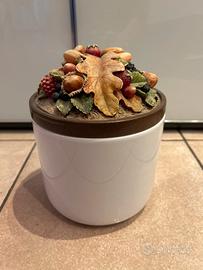 Vaso ceramica bianca - portabiscotti