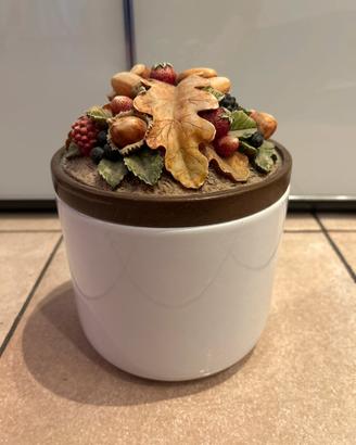 Vaso ceramica bianca - portabiscotti