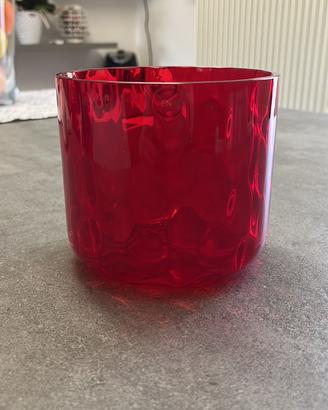 Portacandele vaso piccolo Venini rosso