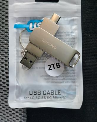 Chiavetta USB Lenovo 2TB Dual USB-A/USB-C