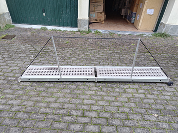 Passerella nautica in teak e alluminio