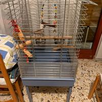 Gabbia con carrello imec per pappagalli