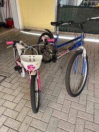 Biciclette per uomo e bambina
