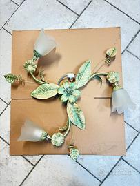 Lampadario in ferro battuto