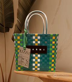 Marni Market Green Tote Bag Borsa Verde Cestino