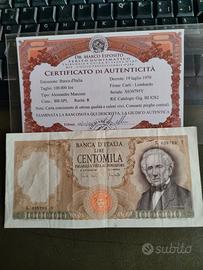 100000 LIRE MANZONI RARA