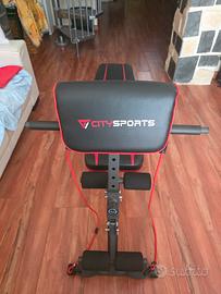 Panca multifunzione regolabile + Kit pesi 40 kg