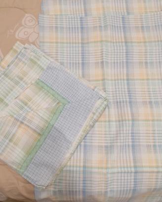 set di lenzuola letto singolo a scacchi
