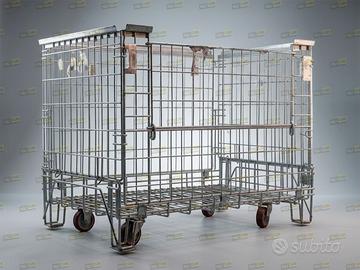 Ceste o gabbie zincate con ruote - carrelli