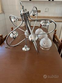 Lampadario in acciaio anni’ 70