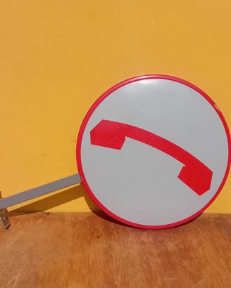 Insegna Telefonica Bifacciale Biancorossa
