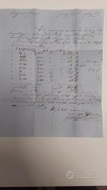 Manoscritto su carta blu 1864 Ferrara