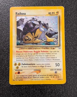 Carta Pokèmon Raikou 13/64 - Holo Rara - Neo Revel