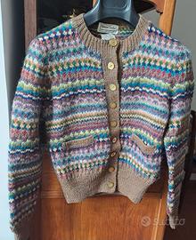 Cardigan in lana inglese fatto a mano