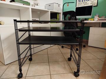 MOBILETTO PORTA PC e STAMPANTE colore nero