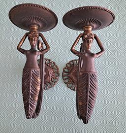 Coppia Applique ottone antiche vintage anni 50